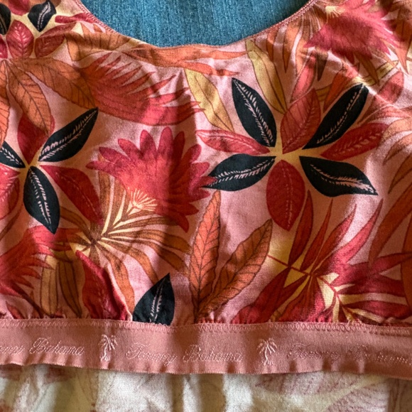 Tommy Bahama Maroon Floral Tank Shelf Bra Size L NWT - Picture 7 of 11